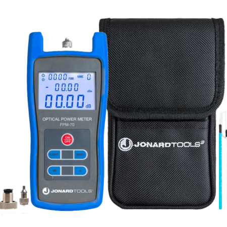 Fiber Optic Power Meter (-70 to +6 dBm) with FC/SC/LC Adapters